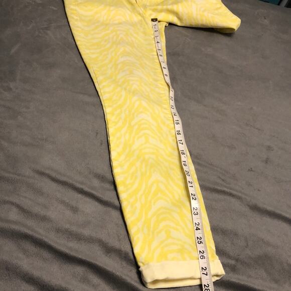 L.e.i. Ashley low rise Yellow Zebra print pants Juniors Size 3 Y2K Skinny - Picture 6 of 7